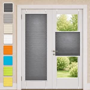 Plissee Klemmfix ohne Bohren, Anthrazit 70x190cm(BxH), Jalousien Innen, Faltrollo Lichtdurchlässig & Blickdicht, Sonnenschutz & Sichtschutz, Roll für Fenster & Tür