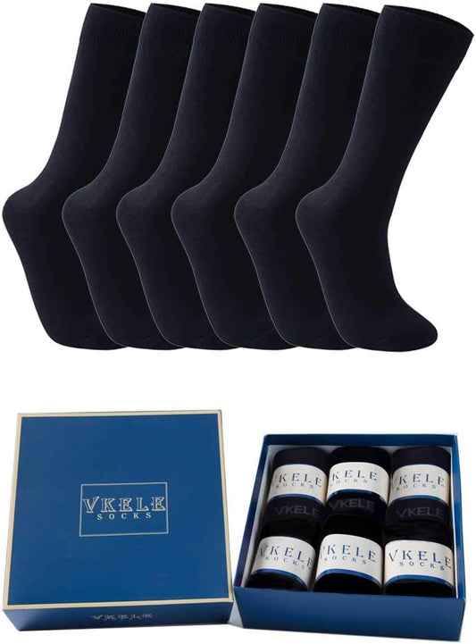 6 Paar einfarbige Socken Geschenkpack oder Bulk, kariert, bunt, punkte, gestreift, Business Herrensocken, Crew Socken, Baumwolle, Gr. 39-46