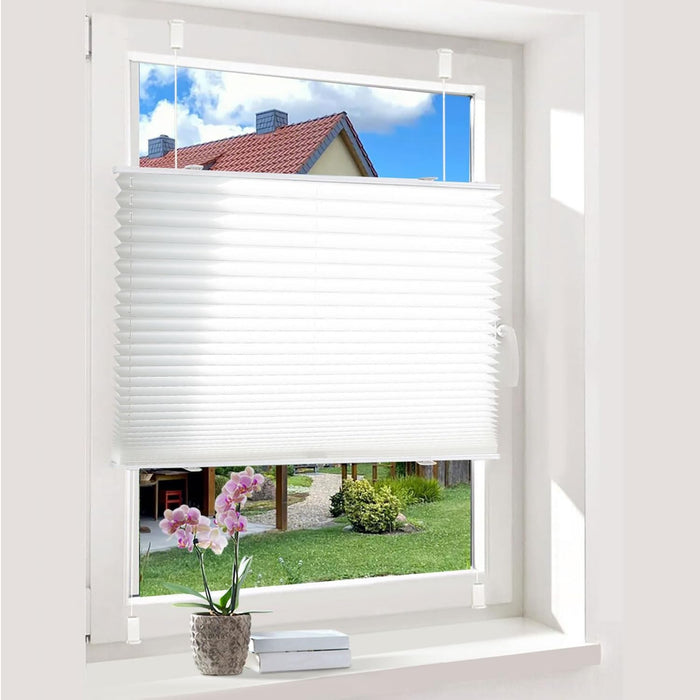 Oubo Plissee Klemmfix ohne Bohren, Weiß 40 x 230cm(BxH), lichtdurchlässig & Blickdicht Jalousien Easyfix, Faltrollo für Fenster & Tür