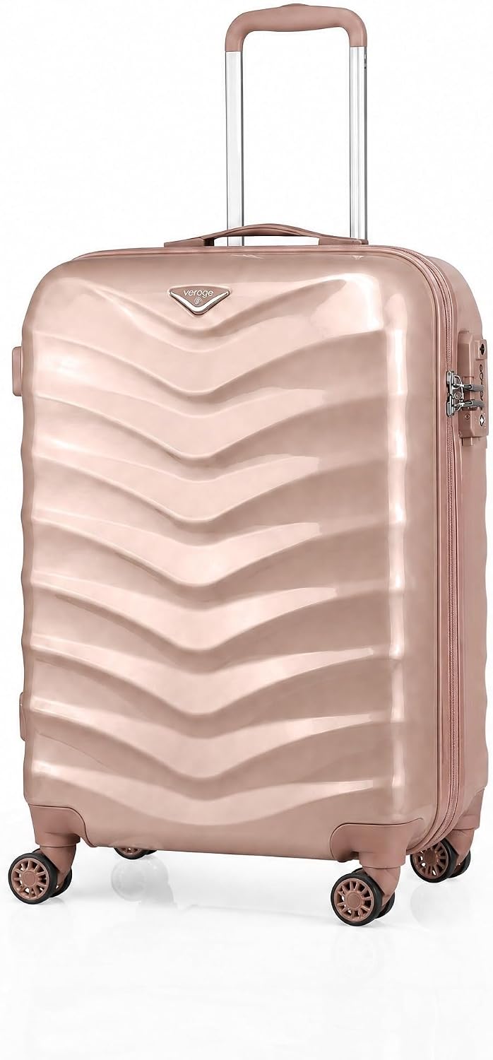 Seagull Hartschalen Handgepäck Koffer 55x40x20cm leicht Koffer & Trolleys, Reisekoffer klein mit 4 Rollen,Handgepäck Koffer, Rosa